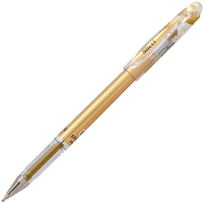 Pentel Arts Slicci Metallic 0.8 mm Needle Tip Gel Pen, Assorted Colors, 8 Pack (BG208BP8M) - Image 4